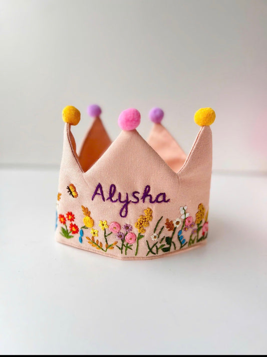 Linen Handmade Embroided Crowns