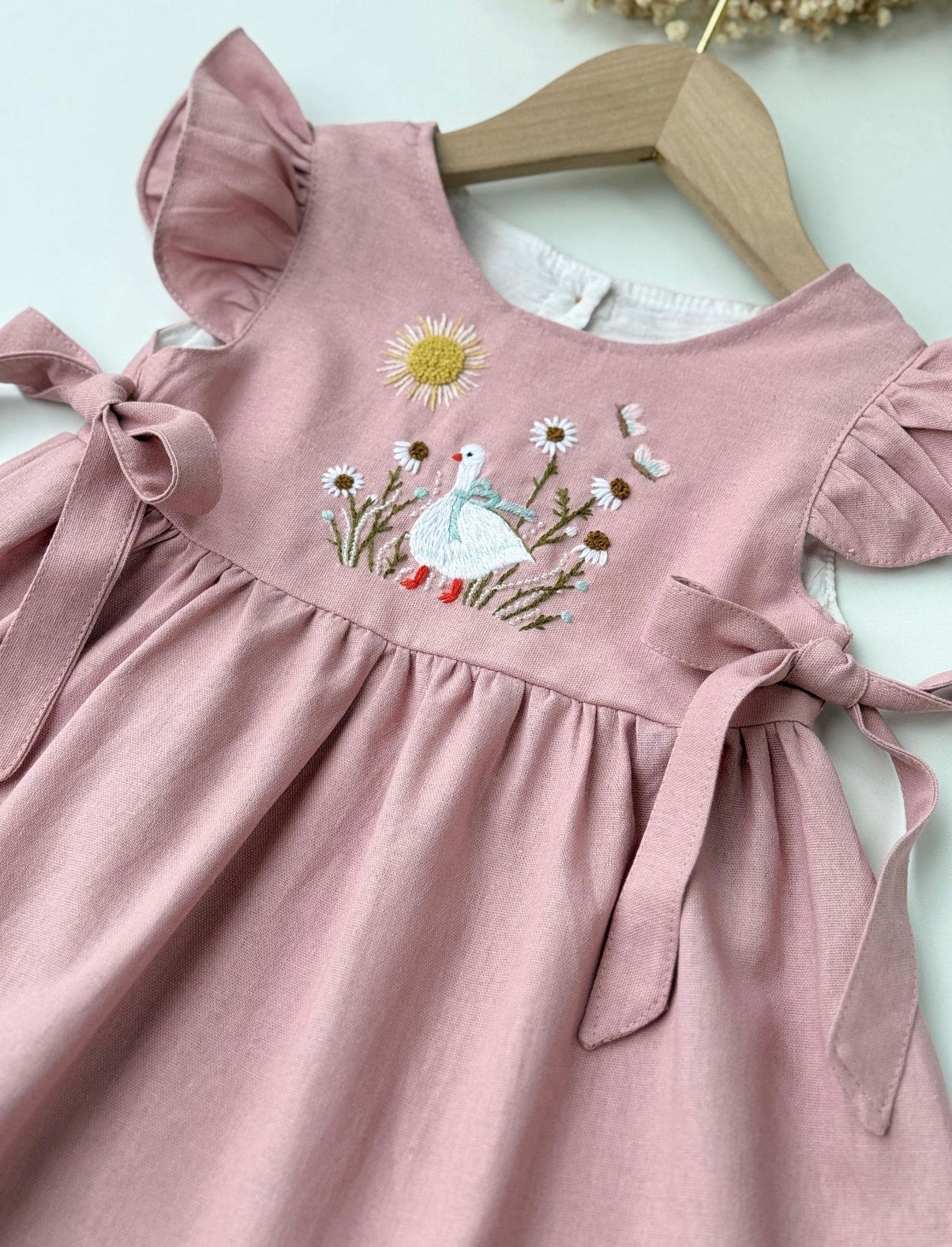 Linen Handmade Embroidered Dresses