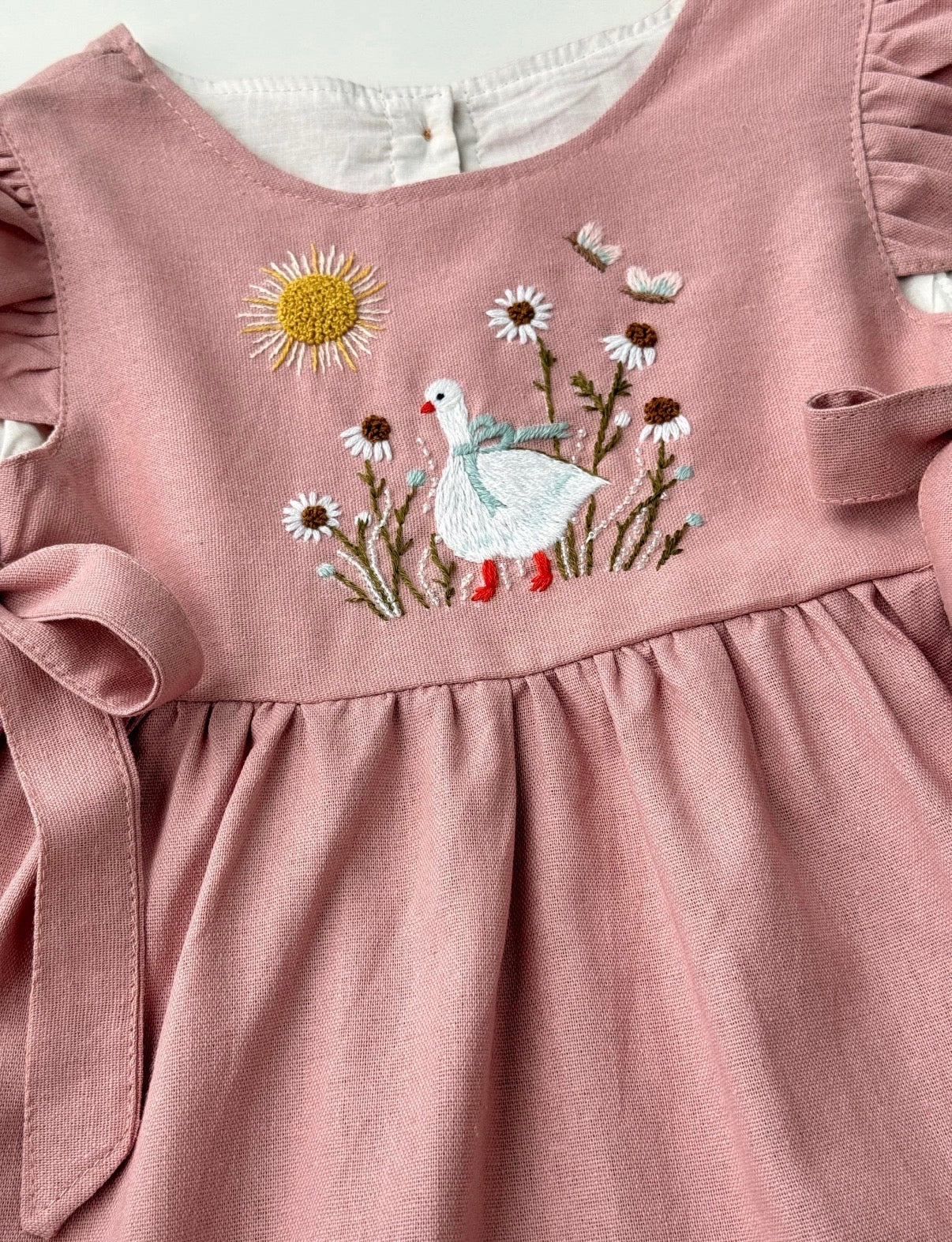 Linen Handmade Embroidered Dresses