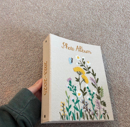 Linen Handmade Embroidered Photobook
