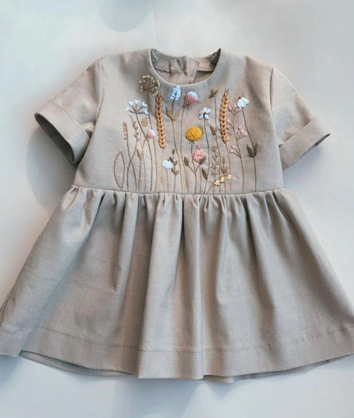 Linen Handmade Embroidered Dresses