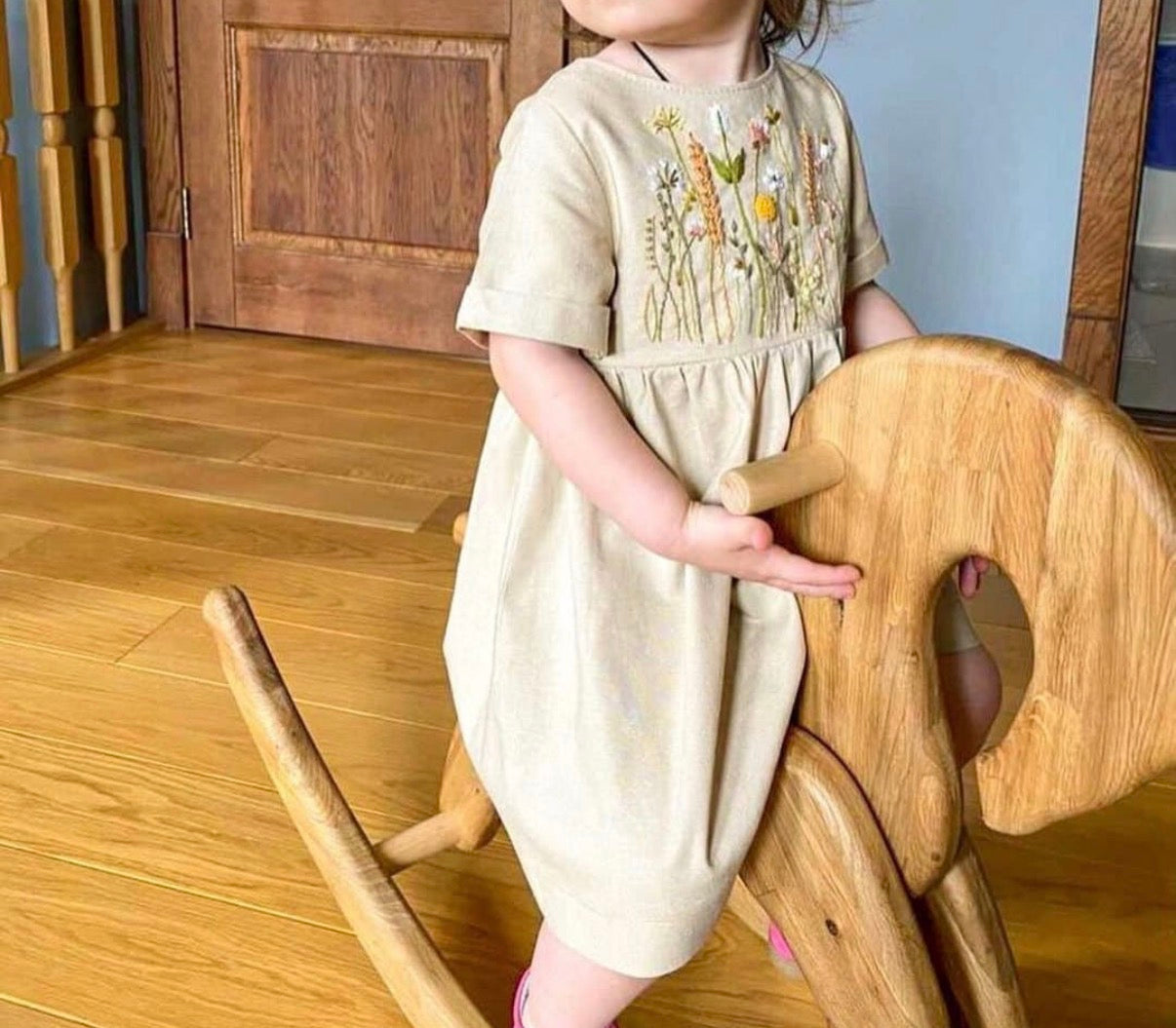 Linen Handmade Embroidered Dresses