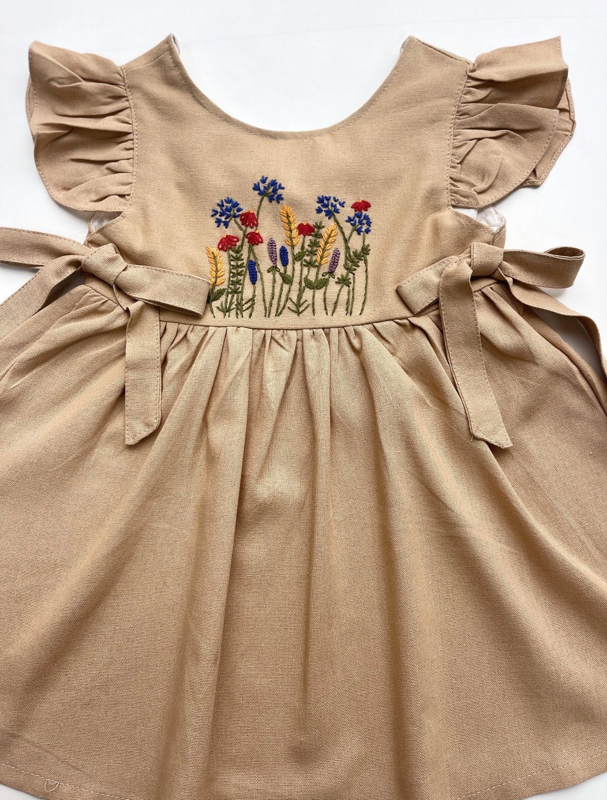 Linen Handmade Embroidered Dresses